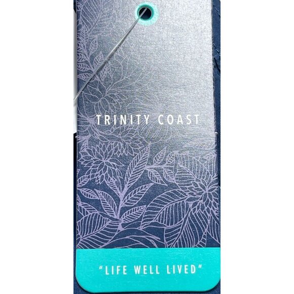 Trinity Coast Mens XLT Swim Shorts Blue & Aqua Color Block Elastic Waist - Picture 9 of 12